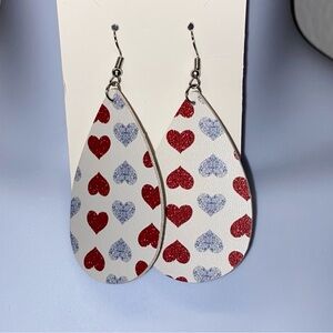 3/$10 Heart Patterned Teardrop Earrings